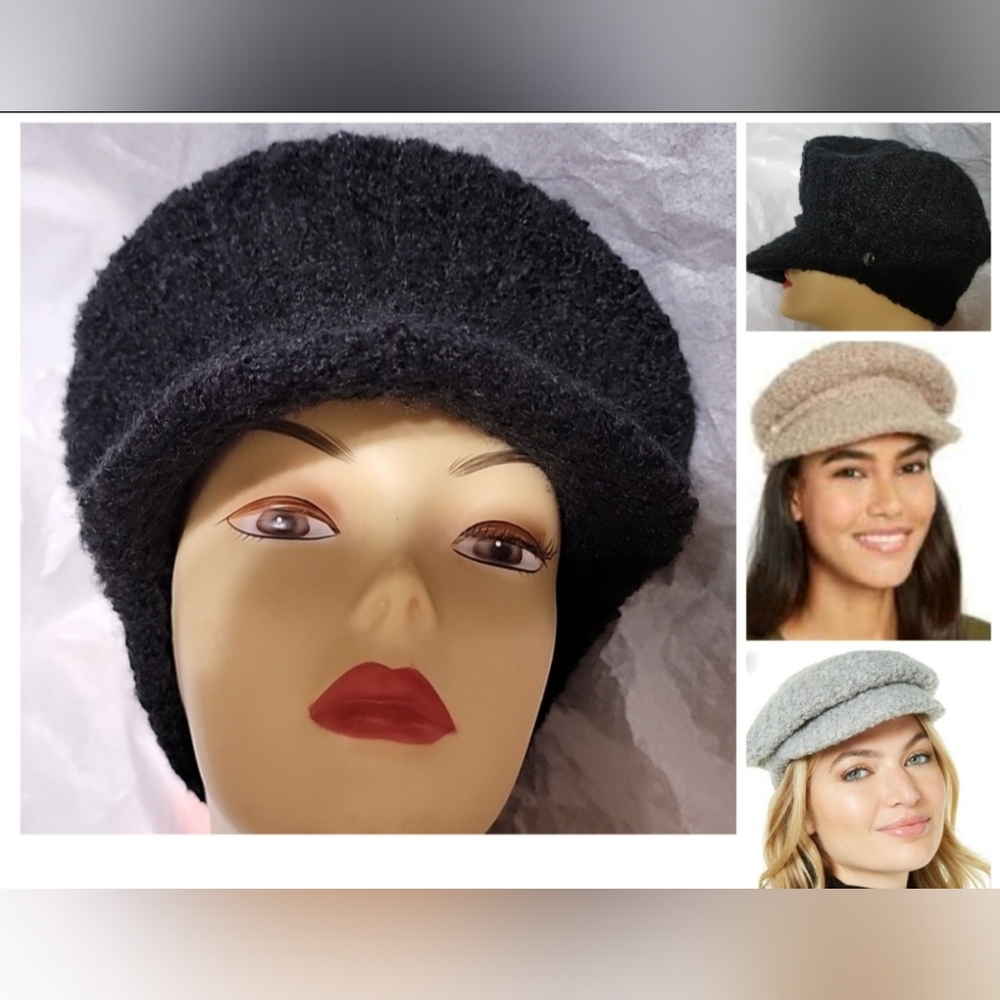 Nwt ECHO Gibson Newsboy Hat Cap Women's Knit Beanie​​ Boucle Wool Blend